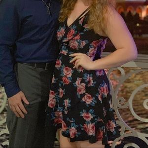 Floral Tank Dress with Ruffles